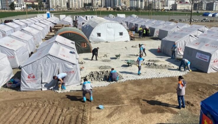 Kayseri Melikgazi’den deprem bölgesinde alt yapı çalışması