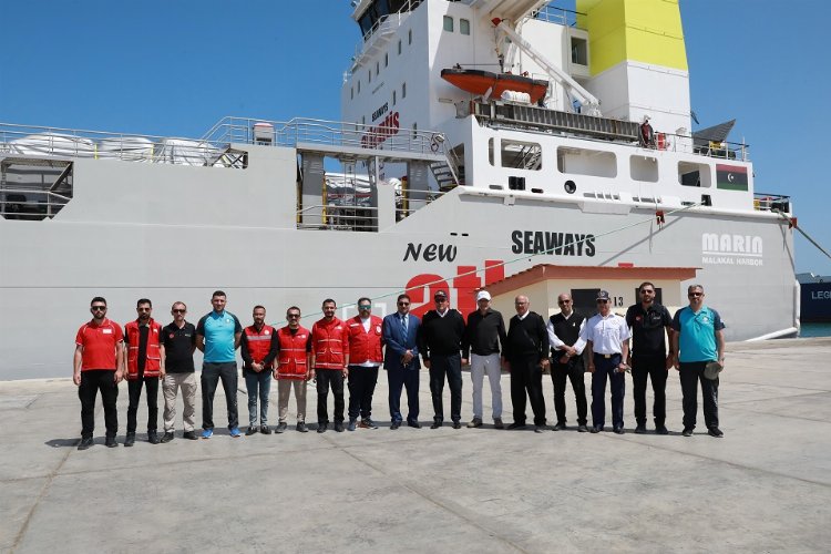 Gazze halkına insani yardım ulaştırmak üzere Türk Kızılay öncülüğünde hazırlanan