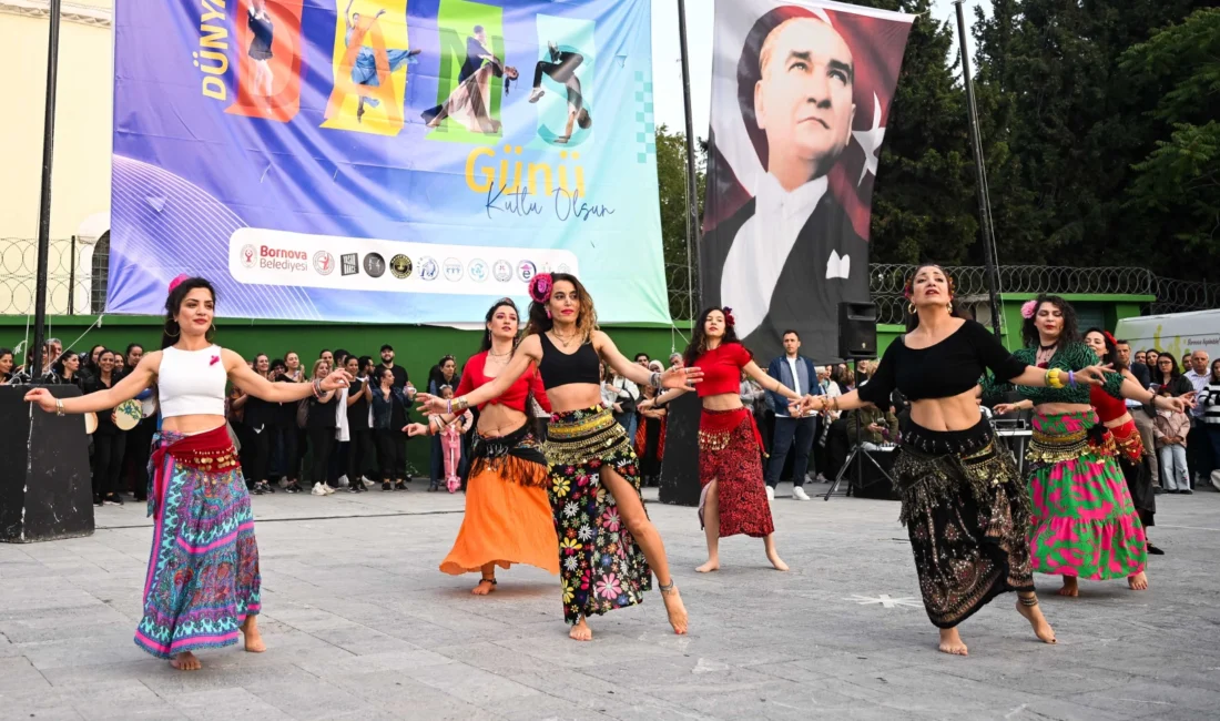 Bornova Belediyesi, Dünya Dans Günü’nü Bornova Cumhuriyet Meydanı’nda düzenlediği renkli