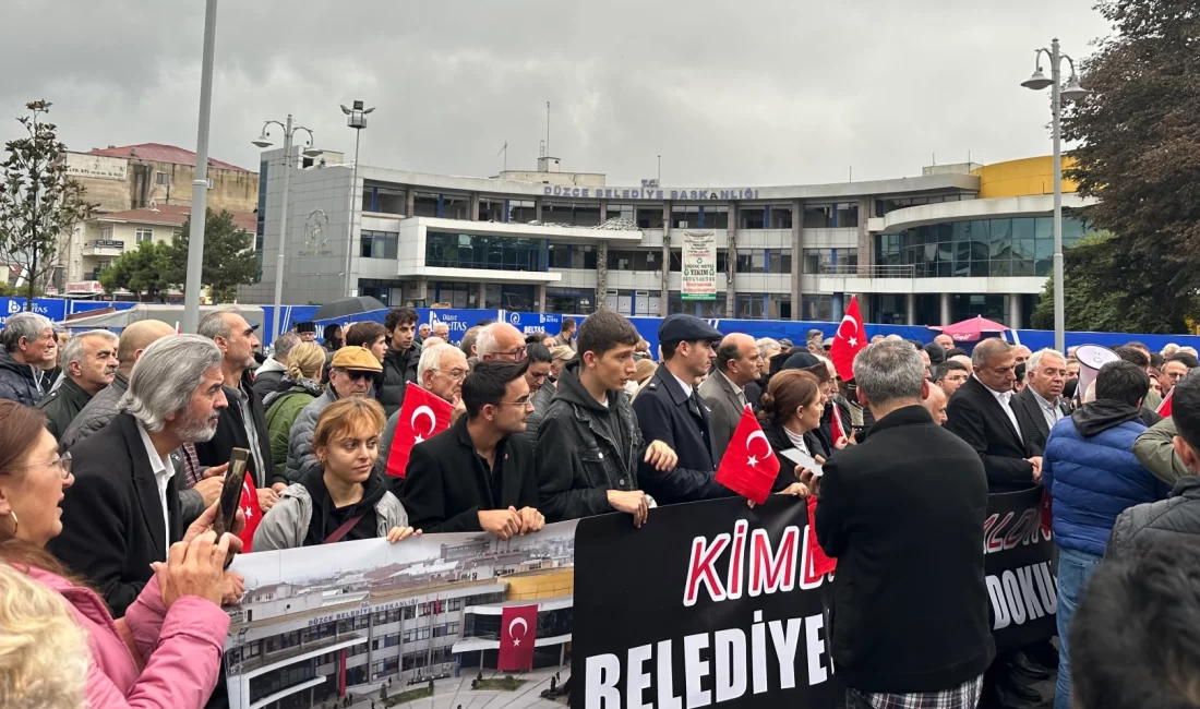 Düzce’de belediye binasının yıkımına tepki! Düzce’de bir grup vatandaş ve sivil toplum temsilcisi, Düzce Belediyesi