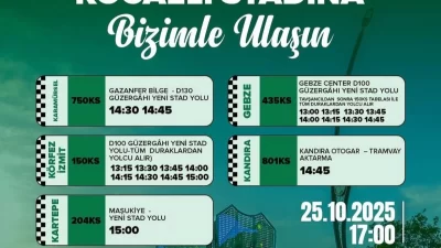 Kocaelispor maçına ulaşım seferberliği Kocaeli Büyükşehir Belediyesi, Kocaelispor-Alanyaspor maçına taraftarların hızlı, güvenli ve konforlu