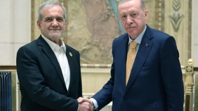 Cumhurbaşkanı Recep Tayyip Erdoğan, İran Cumhurbaşkanı Mesud Pezeşkiyan ile gerçekleştirdiği